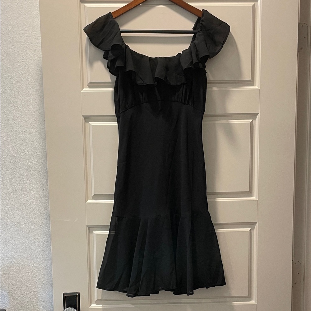 Lucky Brand Black Ruffle Mini Dress